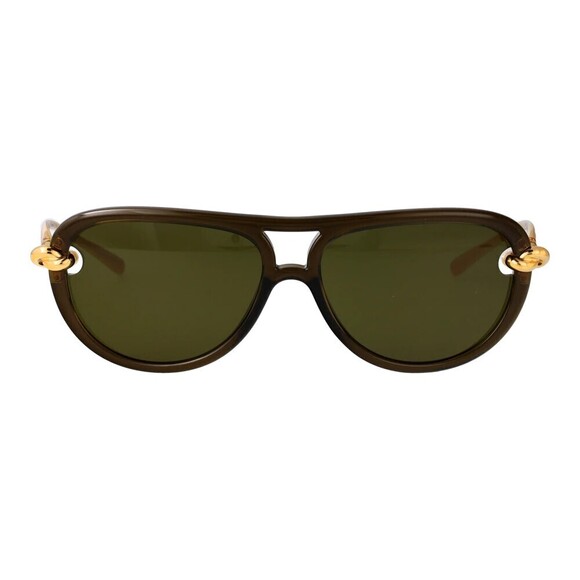 NWT Bottega Veneta BV1418S-003 58mm Green Gold Green Sunglasses